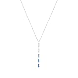 s.Oliver Y-Collier 925 Sterling Silber Damen Halsschmuck, mit Zirkonia synth., 42+3 cm, Silber, Kommt in Schmuck Geschenk Box, 2031402