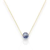 happymaker - Geburtsstein Kette, vergoldete Silberkette 925, Geburtsstein Dezember, echter Edelstein blauer Topas, Sternzeichen Schütze, handgefertigt, größenverstellbar, Geschenkverpackung