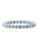 Ouubuuy Armband,8mm Edelstein Heilsteine Armband für Damen, Chakra Yoga Armband, Paar/Freundschafts/Partner Armbänder (Aquamarin)