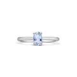 Aquamarin Ring 925 Silber Edelmetall Echter Schmuck 6 x 4 mm Natürlich Monatsstein Dezember Edelstein Solitär Größenverstellbar Neu