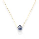 happymaker - Halskette Damen Silber 925, vergoldete Silberkette mit Geburtsstein Dezember, echter blauer Topas Edelstein für Sternzeichen Schütze, handgefertigt, größenverstellbar, Geschenkverpackung