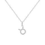 Amberta Damen Kette Sternzeichen mit Zirkonia aus 925 Sterlingsilber - Halskette Silber Sternzeichen: Stier Kette Silber