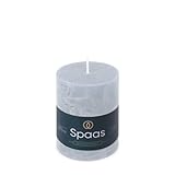 Spaas Rustik-Stumpenkerze, 70/95 mm, 35h, hellblau, Light Blue