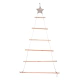 OKUMEYR Holzleiter Weihnachtsbaum Deko Kreative Wanddeko Für Weihnachten Hängende Zweighalter Für Festliche Anlässe Aus Natürlichen Materialien Robust Und Vielseitig Einsetzbar