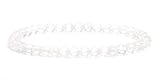 Echtes Bergkristall Edelstein Armband mit runden 4mm Perlen - verschiedene Längen - Heilstein Schutzstein Edelsteinarmband Glücksbringer Talisman Geschenk (Bergkristall, 18CM)