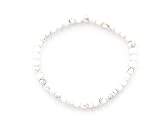 Taddart Minerals – Weiß Graues Armband aus dem natürlichen Edelstein Magnesit mit 4 mm Kugeln auf elastischem Nylonfaden aufgezogen - handgefertigt