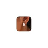 Creolen Ohrringe Silber Damen |14K Vergoldetes Halbe Creolen mit 925 Silber Ohrsteckerstift, Hypoallergene Offene Doppel Creolen, Klein Huggie Creolen mit Zirkonia Diamant für Mädchen Frauen, 14mm.