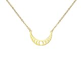 TEAMER Elegante Mondphasen-Halskette Edelstahl-Hexen-Halbmond-Anhänger Mode Himmelsastrologie Mondkunde Schmuck für Frauen (Gold)