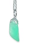 TENET Anhänger aus echtem Naturstein mit Kette, Edelstahl Stein, Chrysopras