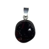 KRIO 1 x Granat Pyrop Handschmeichler als Anhänger mit Silberöse I Größe S (Granat Pyrop 1)