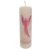 Engelkerze 6 x 18 cm mit Spruch – Kerze mit Engel Motiv „Engel des Reichtums“ – Geschenk für Trost Liebe Hoffnung Hochzeit Weihnachten Trauer Genesung