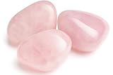 3 natürliche Kristalle Heilsteine aus Rosenquarz in Extra-Qualität | 2 bis 3 cm pro Edelstein | Polierte Kieselsteine | Natürlicher Rosenquarz-Heilstein für die Lithotherapie