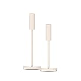 draadwerk® Kerzenhalter 2er Set | Stabkerzenständer | Für Stabkerzen und Spitzkerzen | Zeitloses Design | Pulverbeschichtetes Metall | Stimmungsvolle Atmosphäre für Innenräume (Creme)