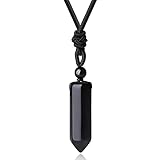 XIANNVXI Obsidian Kette Herren Damen Heilung Kristall Anhänger Sechseckiger Punkt Anhänger Ketten Natürliche Kristalle Edelsteine Verstellbares Seil Reiki Schmuck Halskette Vatertag Geschenke Mama