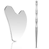 ElevateTech Gua Sha Edelstahl Akupunkturstift Gesichtsmassagegerät Akupressurnadel Manuelles Reflexzonenmassagegerät Einfach Anzuwenden Ganzkörper Tiefengewebe (Silber)