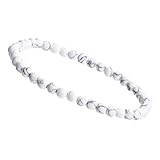 Unique Gems Perlenarmband Edelstein Damen Armband weißer Türkis Ø 4mm Chakra Perlen Buddha Schutzarmband