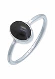 mantraroma Ring Silber 925 Damen Onyx Edelstein schwarz schlicht modern