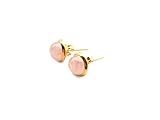 Ohrringe Rosenquarz Ohrstecker gold vergoldet, Naturstein, Edelstein, Schmuck