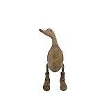 trendforge Dekortation Teakholz Ente Handmade Teakente Dekoartikel für Zuhause Geschenk hochwertig und einzigartig - ca. 33cm (Natur, S)