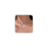 Aneneiceera Bohème Winzige Blaue Strass-Halskette - Cz-Kristall Silberne Kette Station Blauer Topas Schmuck Für Frauen