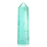 FoiiLiio 9-10cm Bergkristall Natürlicher Grün Fluorit Turm Edelstein Stab Kristall Steine Groß Türme Heilstein Stein Meditation Energie Stein