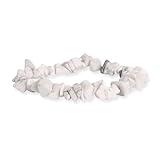 Budawi® Howlith Splitterarmband – Naturstein Splitter ca. 6–10 mm | Edelsteinarmband auf Stretch-Nylonfaden