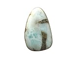 Dominikanischer Larimar-Cabochon, natürlicher Larimar-Edelstein, blauer Larimar-Cabochon, Birnenform, 31 x 19 x 7 mm, 40 Karat.