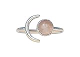 Rosenquarz ring, 925 Silber ring, zierlicher Ring, stapelbarer Ring, Geburtsstein ring, Quarzschmuck, Geschenk für sie, handgefertigter Ring, Stein ring (50 (15.9))