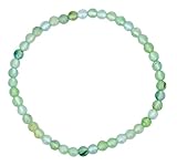 Taddart Minerals – Grünes Armband aus dem natürlichen Edelstein Prehnit mit 4 mm Kugeln auf elastischem Nylonfaden aufgezogen – handgefertigt