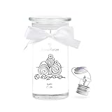 JuwelKerze Fluffy Cotton Halskette Silber - Schmuckkerze 80 Std - große Duftkerze mit Baumwolle & Leinen Duft - weiße Kerze mit Schmuck Überraschung - Geschenke für Frauen, Geburtstag