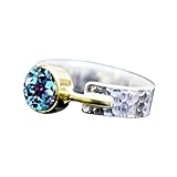 Gems Vibes Exquisiter zweifarbiger Alexandrit-Ring, handgefertigt, Bandring, 925er Sterlingsilber, Farbwechsel, Alexandrit-Ring, Hochzeitstag, Geschenk für Frauen, Edelsteinring