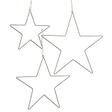 Spetebo Deko Stern im 3er Set in Gold - 30/40/50 cm - Metall Dekohänger Fenster Dekoration Sterne