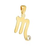 NKlaus Kettenanhänger Sternzeichen Skorpion 333 Gelb Gold 8 Kt Zirkonia Weiß Talisman 14510