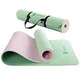 TASHIDROLMA Yogamatte Rutschfest, TPE Yoga Matte Mit Tragegurt, Sportmatte, Gymnastikmatte, Für Pilates Fitnessstudio, Zuhause, Reisen, 183x61cm Dicke 6 mm