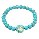 RWGSNB Edelsteinarmband, Sternzeichen Armbänder Blau Türkisfarbenes Edelstein Armband Naturstein Schutz Sternzeichen Horoskop Armreifen Geburtstagsgeschenke für Frauen und Männer Schütze