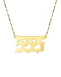 AJRUIER Goldene 555 Halskette, Numerology Spirituelle Engel Nummer Halskette für Frauen Gold Nummer 555 Choker Kette Schmuck Geschenk