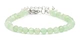 Echtes Grüner Aventurin Edelstein Armband mit facettierten 4mm Perlen - Länge verstellbar - Heilstein Schutzstein Edelsteinarmband Glücksbringer Talisman Geschenk (Gr. Avent., 16-21CM S)