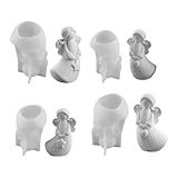 3D Engele Silikonform, 4 Stück Silikonformen Gießformen Weihnachten Engele Gips Zum Gießen, Weihnachtsengel Silikon Giessformen Harz Gussform Für Beton, Gips, Zement Und Ton