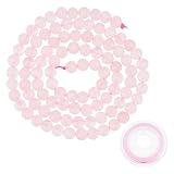 Hobbspring 95 Stück Natürliche Rosenquarz Perlen Facettierte Mini Edelsteinstränge 4mm Rosa Stein Lose Perlen Runde Abstandsperlen Mit Elastischer Kristallschnur Für Die Herstellung