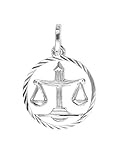 My Gold Damen Herren Kinder Anhänger Sternzeichen Waage Sterlingsilber 925 ECHTES Silber (Ohne Kette) Rund Ø 12mm Silberanhänger Gavno A-07068-S912-Waa