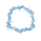 Erliway Aquamarin-Kristall-Armband, unregelmäßige Perlen, Stretch-Armband, Heilkristalle, Splitter-Armband, natürliche Edelstein-Armbänder für Frauen, Schmuck, Reiki-Meditation