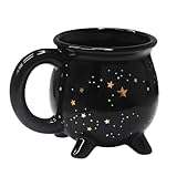 Hexengebräu Kessel Kaffeebecher, 350ml/10 oz Witch Brew Keramik Wasserkocher Kaffee Tasse, Niedliche Tasse, Sommer Winter Drinkware, Geburtstag Halloween Ostern Geschenk(Star)