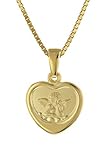 trendor Halskette mit Schutzengel für Mädchen Gold auf Silber 925 Engel Anhänger für Mädchen Silberschmuck vergoldet Geschenkidee 75713