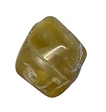 KRIO 1 x Sehr bauchiger Opal gelb Handschmeichler als Anhänger gebohrt für ein Lederband - Größe L (Opal gelb 5)