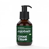 GreatVita Bio Jojobaöl Gold 100 ml mit Pumper | 100% rein & kaltgepresst - Feuchtigkeitspflege für Haut & Haare | Trägeröl für Massage & Aromatherapie - trockener Haut & Kopfhaut