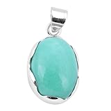 Chrysopras Edelstein Anhänger 925 Sterling Silber Handarbeit Stein Anhänger Statement Anhänger, 30 mm, Edelstein, Chrysopras