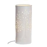 GILDE Lampe Lebensbaum - aus Porzellan mit Lochmuster im Prickellook H 28 cm