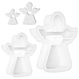 TREABEAR 2PCS Silikonform Engel, Silikonformen Kerzen Engel Mit Herzform, Gießform Engel, Silikonformen Gießformen Kerzenhalter, Formen für Gips Gießen Angels