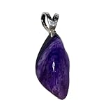 KRIO 1 x Sugilith sugilite Handschmeichlerin als Anhänger mit Silberöse I Größe S bis XS I klein I small I Steinlänge 13 bis 18mm (Sugilith 10)