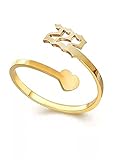 AJRUIER Engel Nummern Ringe für Frauen Nummer 222 Halskette Gold verstellbarer Nummernring Kette Numerologie Schmuck Geschenk, 222 Ring